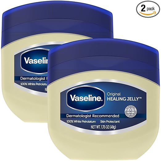 Vaseline Unscented Petroleum Jelly Balm 50ml - Pack of 2, Hypoallergenic, for All Skin Types