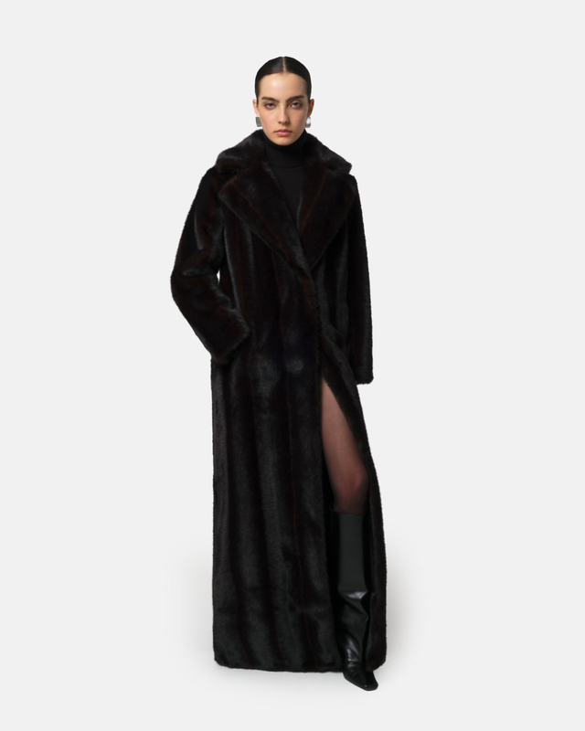 Gabrielle Shaved Mink Maxi Coat