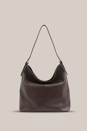 Serena Dark Chocolate Leather Hobo Bag