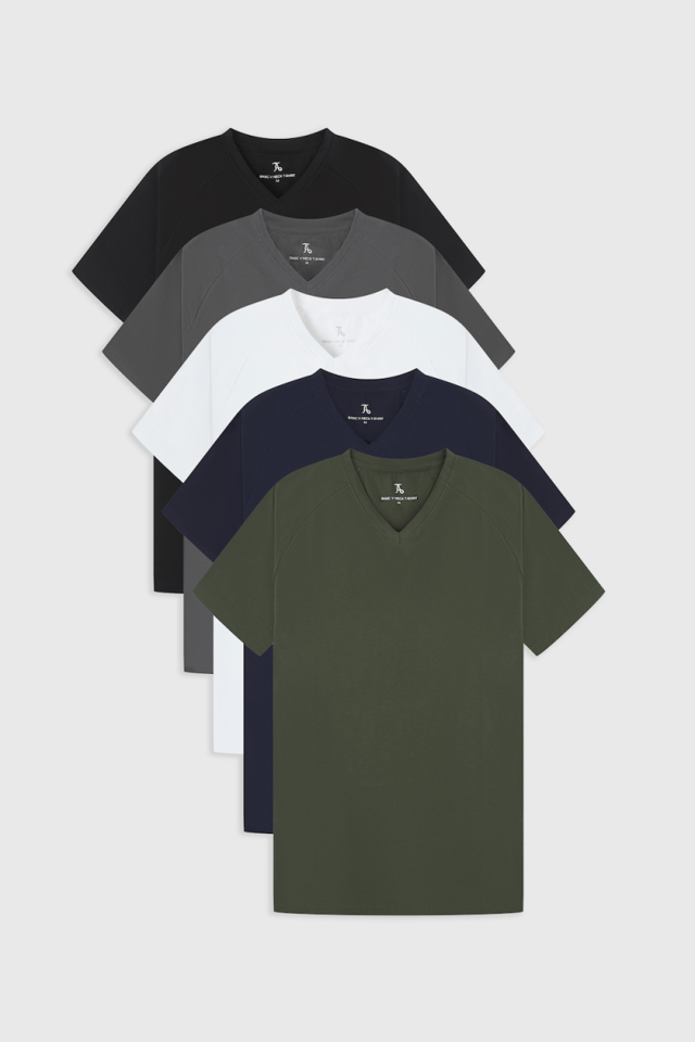 Muscle Fit Foundation V-Neck 5-Pack