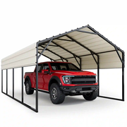 Metal Roof Heavy Duty Car Canopy Black & White