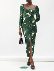 Reyna floral-print satin midi dress