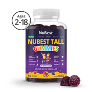NuBest Tall Gummies | Ages 2+, Vegan, No Sugar Added, 60 Gummies
