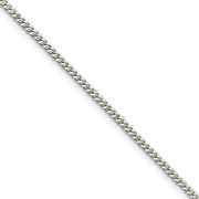 2mm Sterling Silver, Solid Curb Chain Necklace