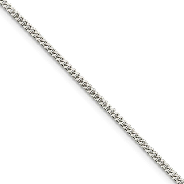2mm Sterling Silver, Solid Curb Chain Necklace