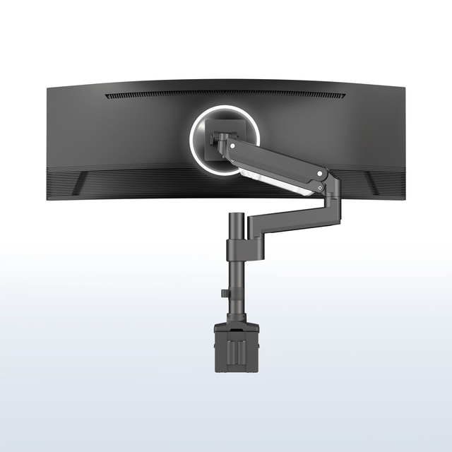 Pneumatic Arm Single Ultrawide Monitor Desk Mount - Up to 49" Screens