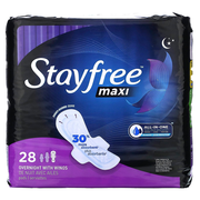 Stayfree, Maxi, Overnight with Wings, 28 Pads
