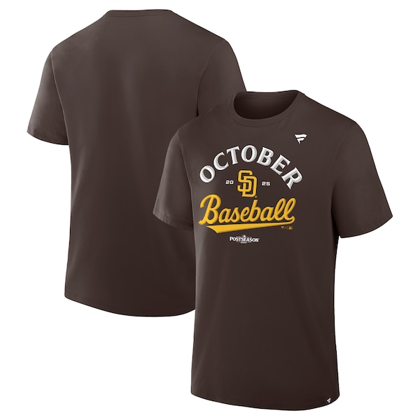 Fanatics San Diego Padres Brown 2025 MLB Postseason Locker Room T-Shirt