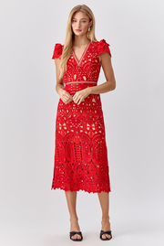 Adeline Crochet Lace Midi Dress