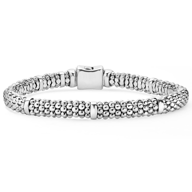 Signature Caviar Silver Station Caviar Bracelet | 6mm