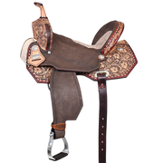 Hilason Western Horse Flex Tree Barrel Trail In American Leather Saddle Brown