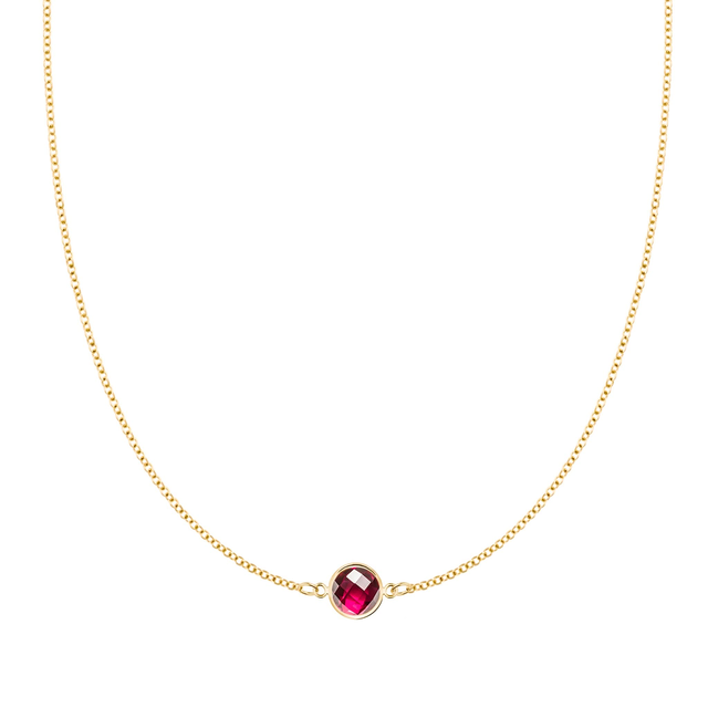 Grand 1 Ruby Necklace in 14k Gold (July)
