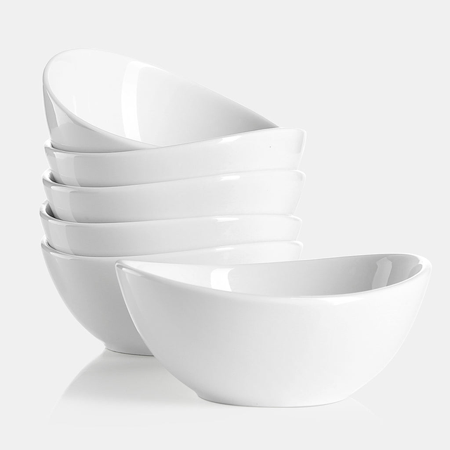 White Curve Porcelain Bowls