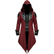 Men's Medieval Tailcoat Steampunk Vintage Hooded Trench Gothic Halloween Costume