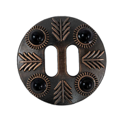 Feathered Black Stone Slotted Concho