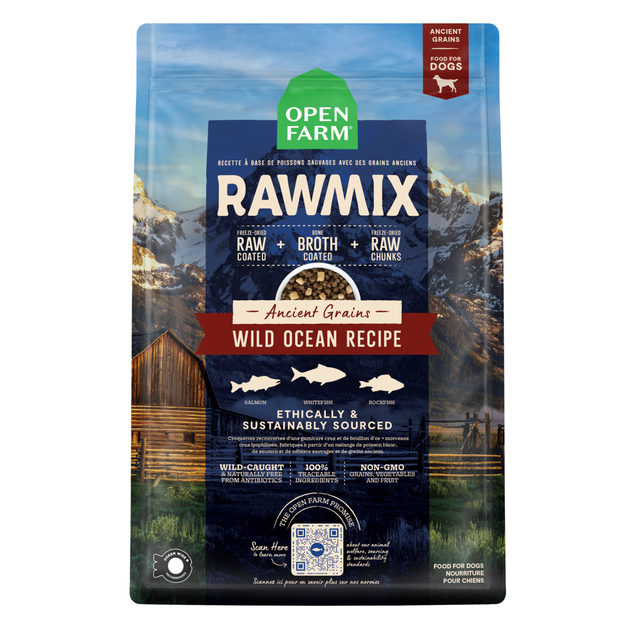 Open Farm Rawmix Wild Ocean Ancient Grains Dry Dog Food With Freeze-Dried Raw Morsels, 20Lb