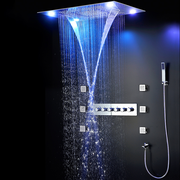 5-Function Luxury Thermostatic Shower System - Rainfall Ceiling Shower with LED - Sweethome