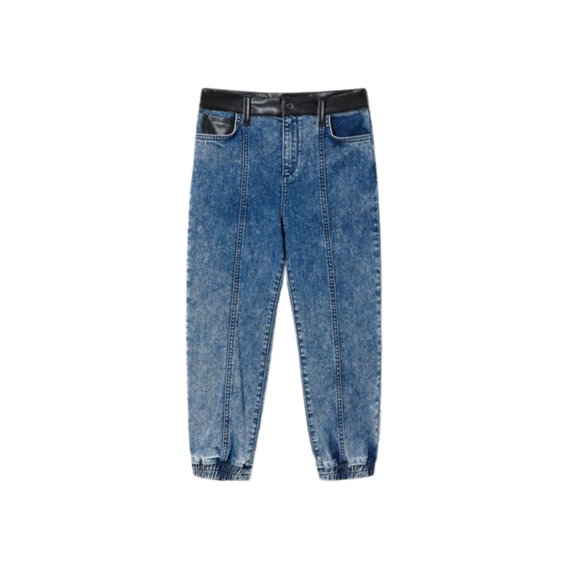 TWINSET Jeans With Leather-like Finishes