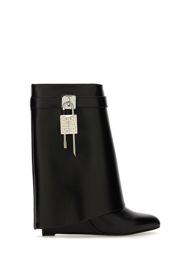 GIVENCHY SHARK LOCK LEATHER ANKLE BOOTS