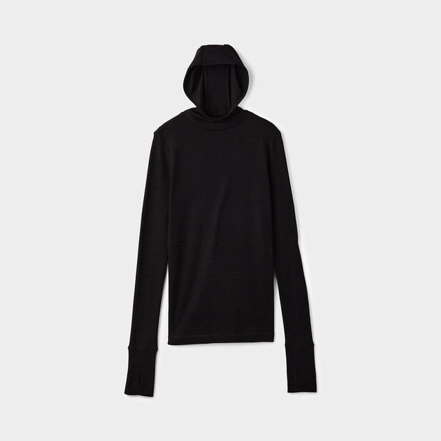 Merino Rib Hooded Shirt