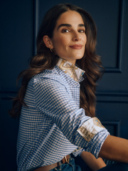 Blue/White Gingham Lois Shirt | Women's Tops | J.McLaughlin