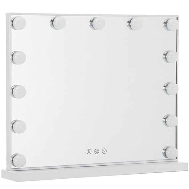 Living and Home LED Lighted White Makeup Vanity Mirror with Smart Sensor Screen | Wilko
