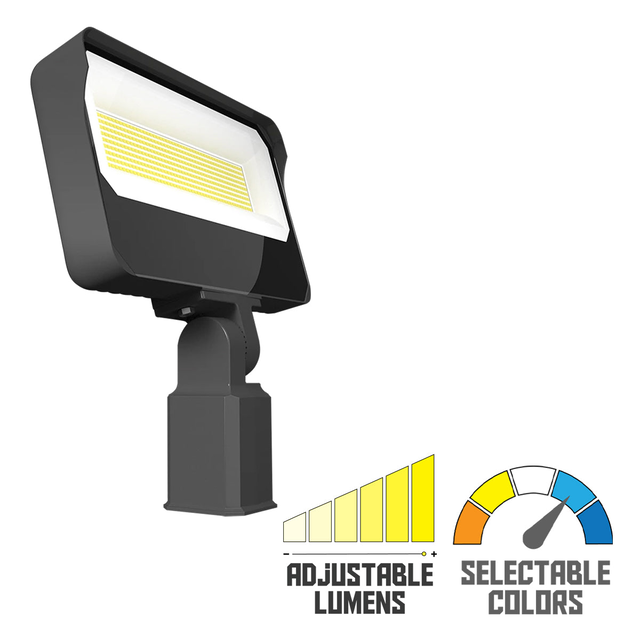 LED Flood Light, 160W, 24000 Lumens, 30K/40K/50K, Slipfitter Mount, 120-277V, Bronze