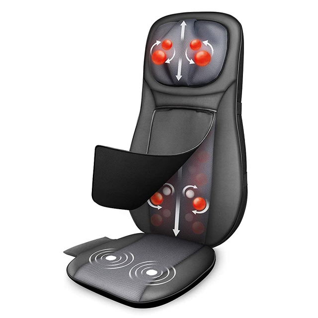 Snailax Shiatsu Back Massager with Heat - Full Back Kneading Shiatsu and Rolling Massage Chair