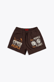 Power to the People Sweatshorts (Mocha)
