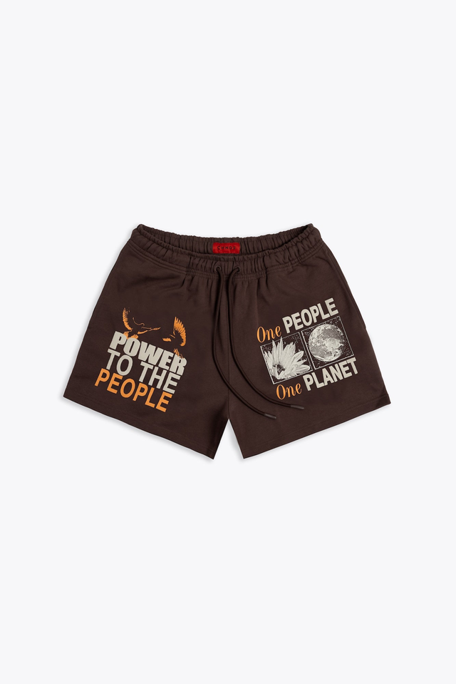 Power to the People Sweatshorts (Mocha)