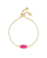 Elaina Gold Adjustable Chain Bracelet in London Blue Glass