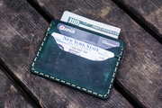 No.40 Handmade Leather Slim Card Wallet - Crazy Horse Forest Green