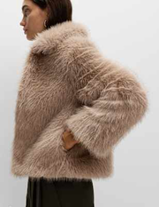 Faux Fur Collared Short Jacket