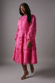 Plus Lace Panelled Long Sleeve