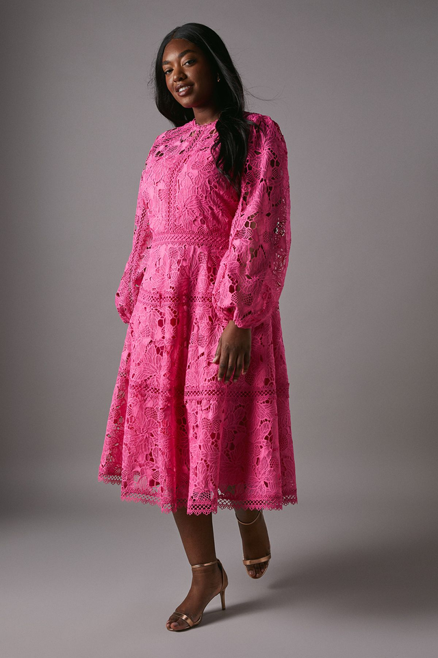 Plus Lace Panelled Long Sleeve