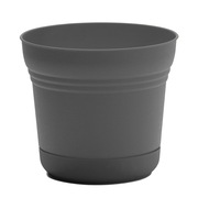 Bloem SP07908 7 in. Saturn Planter with Saucer, Charcoal
