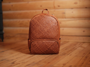 Woven Leather Backpack