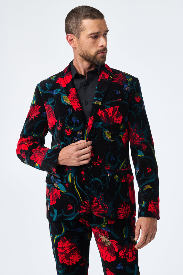 Thurston Printed Velvet Blazer