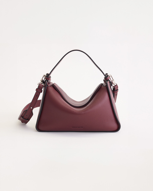 Clementine Bag: Burgundy Pebbled Leather