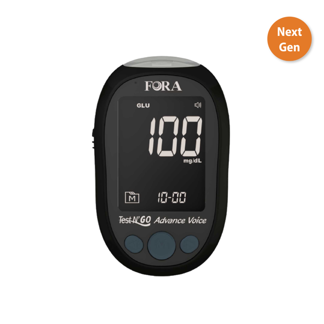 【Next-Gen】FORA Test N'GO Advance Voice Blood Glucose and Blood Ketone Meter (Meter Only)