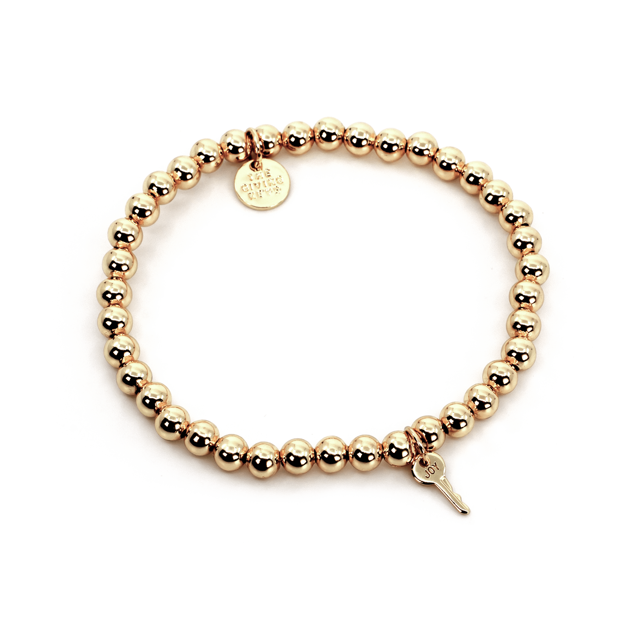 Large Metallic Beaded Mini Key Bracelet