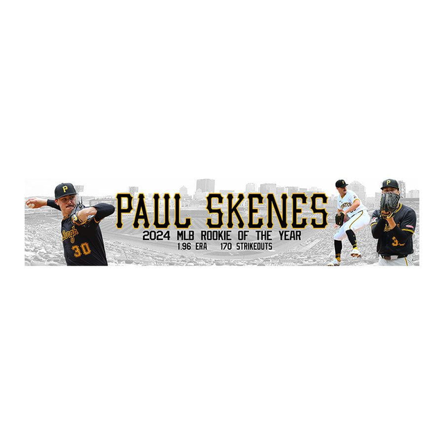 Paul Skenes Unsigned Skyline REPLICA Pitching Rubber with STATS