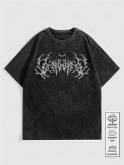 Men's Casual Gothic Style Tie Dye Print Crew Neck Short Sleeves T-shirt