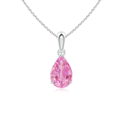 Prong-Set Pear Pink Sapphire Solitaire Pendant