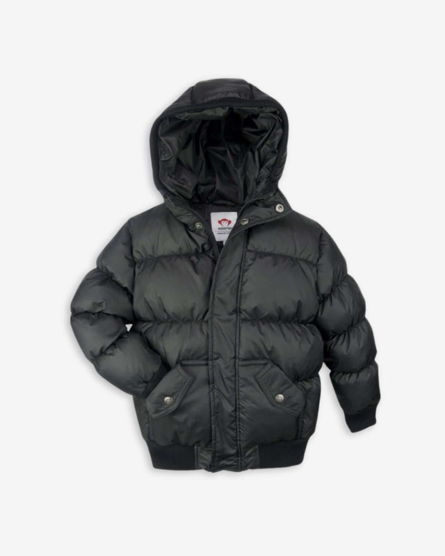 Black Slim Puffy Coat