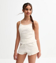 Girls Light Yellow Ditsy Print Cami Pyjama Set