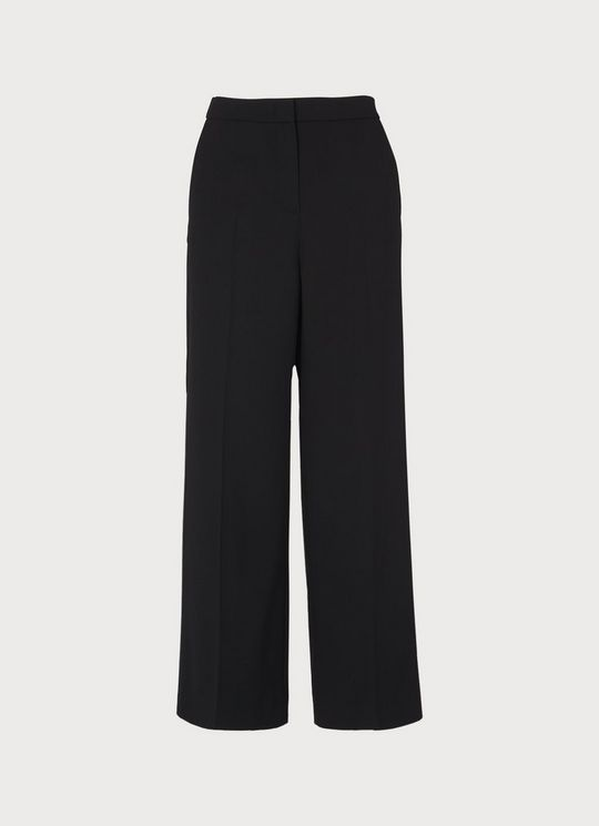 Florence Black Wool Blend Wide-Leg Trousers