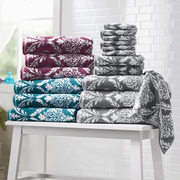Serene Fleur De Lis 12-Piece Towel Set