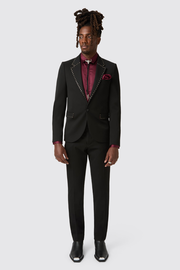 Elmas Skinny Fit Black Metal Studded Suit