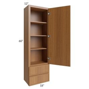 Portland Walnut 18x60 Wall Cabinet With Drawers